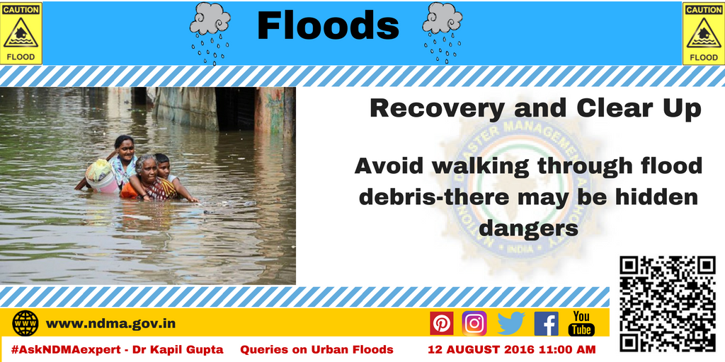 Recovery and clean up -  avoid walking through flood debris, there may be hidden dangers